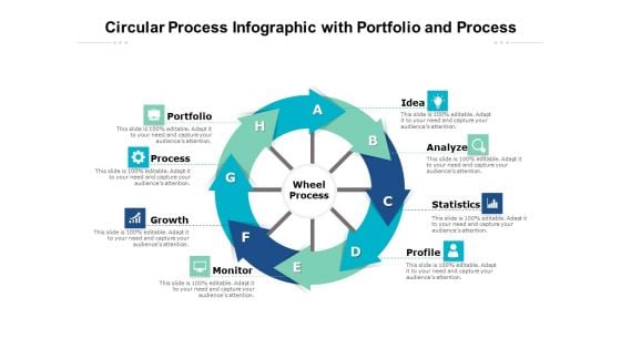 Circular Process Infographic With Portfolio And Process Ppt PowerPoint Presentation Slides Graphics Example PDF Circular Process Infographic With Portfolio And Process Ppt PowerPoint Presentation Slides Graphics Example PDF