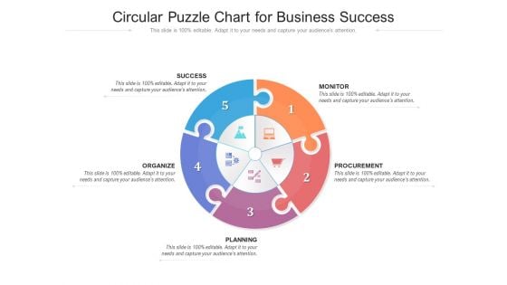 Circular Puzzle Chart For Business Success Ppt PowerPoint Presentation Ideas Gallery PDF