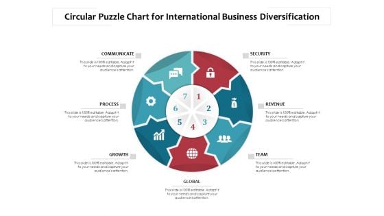 Circular Puzzle Chart For International Business Diversification Ppt PowerPoint Presentation Layouts Guidelines PDF