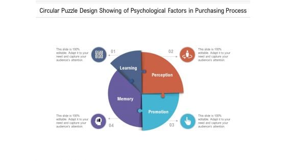 Circular Puzzle Design Showing Of Psychological Factors In Purchasing Process Ppt Powerpoint Presentation File Slideshow Pdf