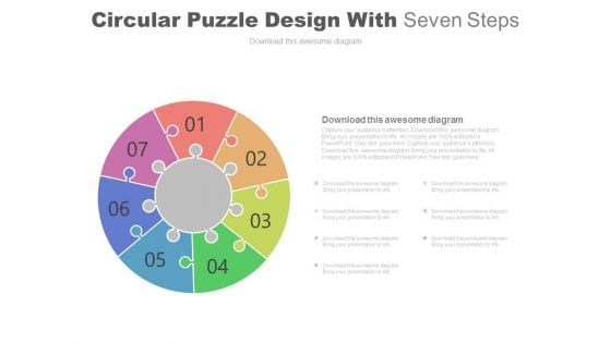 Circular Puzzle Design With Seven Steps Powerpoint Slides