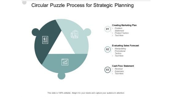 Circular Puzzle Process For Strategic Planning Ppt PowerPoint Presentation Ideas Outline