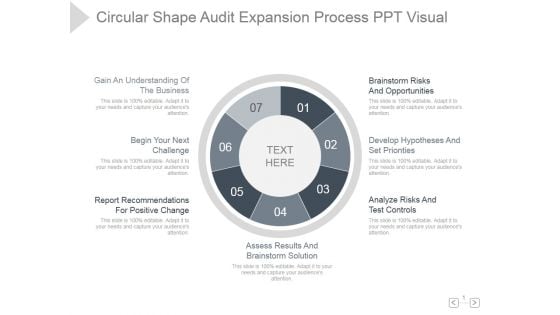 Circular Shape Audit Expansion Process Ppt PowerPoint Presentation Portfolio