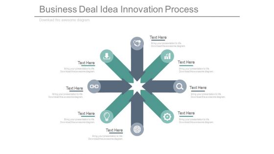 Circular Spokes Diagram For Innovation Process Powerpoint Template