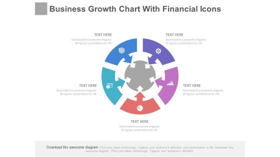 Circular Steps Chart With Financial Icons Powerpoint Slides