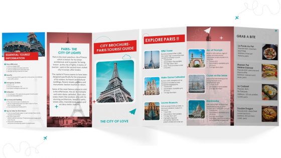 City Brochure Paris Tourist Guide Trifold