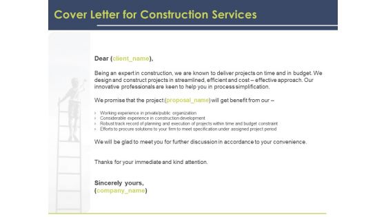 Civil Building Construction Proposal Cover Letter For Construction Services Template PDF