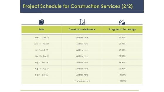 Civil Building Construction Proposal Project Schedule For Construction Services Milestone Introduction PDF Civil Building Construction Proposal Project Schedule For Construction Services Milestone Introduction PDF