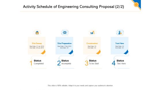 Civil Construction Activity Schedule Of Engineering Consulting Proposal Site Brochure PDF