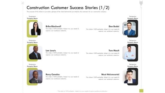 Civil Contractors Construction Customer Success Stories Construction Ppt File Graphics Example PDF
