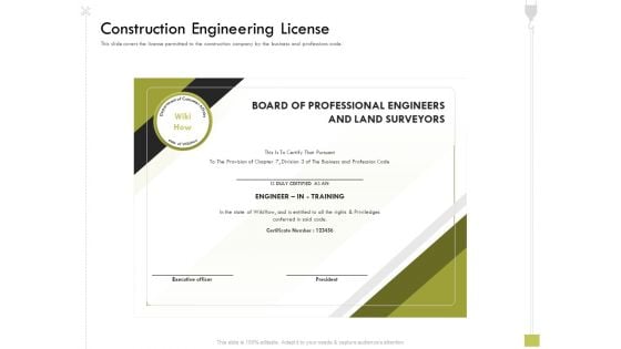 Civil Contractors Construction Engineering License Ppt Ideas Model PDF