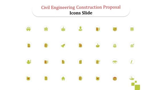 Civil Engineering Construction Proposal Icons Slide Ppt Summary Format Ideas PDF