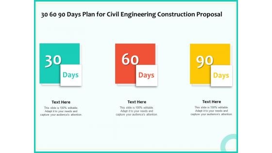 Civil Engineering Consulting Services 30 60 90 Days Plan For Civil Engineering Construction Proposal Information PDF