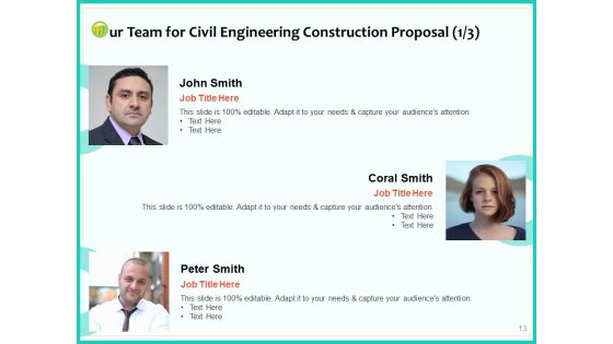 Civil Engineering Consulting Services Proposal For Construction Project Ppt PowerPoint Presentation Complete Deck With Slides Slide13