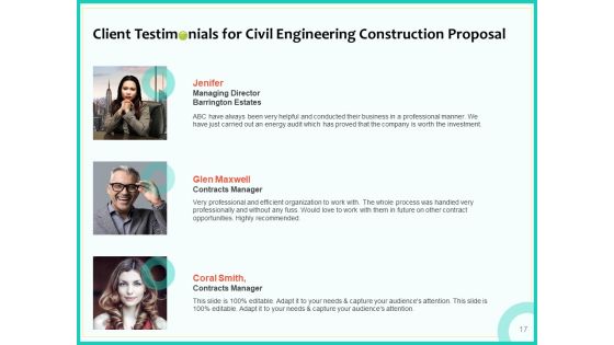 Civil Engineering Consulting Services Proposal For Construction Project Ppt PowerPoint Presentation Complete Deck With Slides Slide17