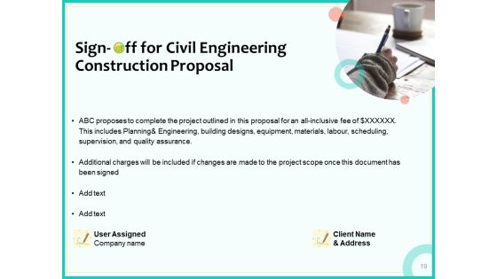 Civil Engineering Consulting Services Proposal For Construction Project Ppt PowerPoint Presentation Complete Deck With Slides Slide19
