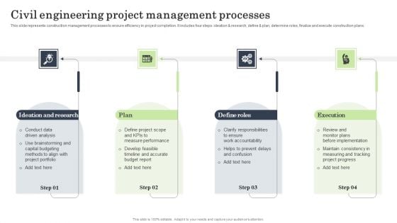 Civil Engineering Project Management Processes Information PDF