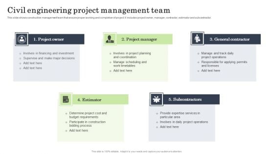 Civil Engineering Project Management Team Themes PDF