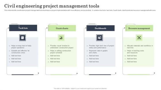Civil Engineering Project Management Tools Demonstration PDF Civil Engineering Project Management Tools Demonstration PDF