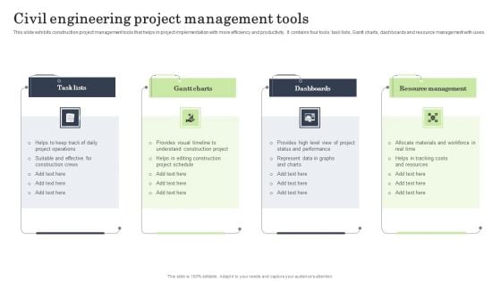 Civil Engineering Project Management Tools Demonstration PDF