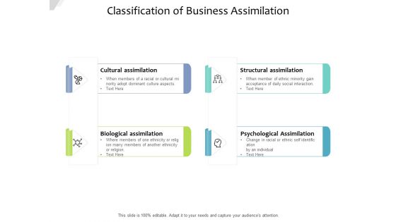 Classification Of Business Assimilation Ppt PowerPoint Presentation Infographics Structure PDF