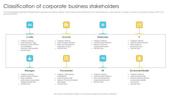 Classification Of Corporate Business Stakeholders Topics PDF Classification Of Corporate Business Stakeholders Topics PDF