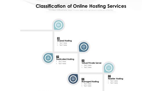 Classification Of Online Hosting Services Ppt PowerPoint Presentation Infographics Icons PDF