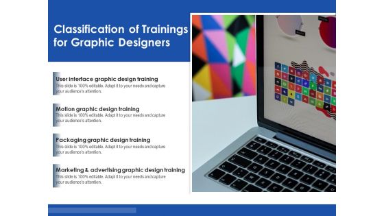 Classification Of Trainings For Graphic Designers Ppt PowerPoint Presentation Icon Guide PDF