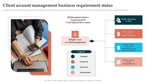 Client Account Management Business Requirement Status Template PDF