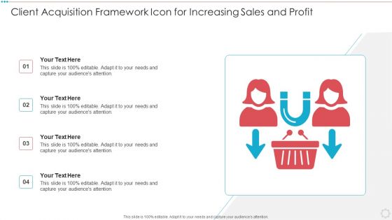 Client Acquisition Framework Icon For Increasing Sales And Profit Download PDF