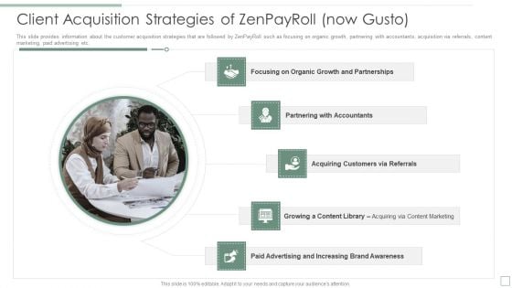 Client Acquisition Strategies Of Zenpayroll Now Gusto Ppt Icon Guidelines PDF