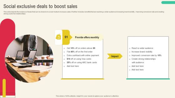 Client Acquisition Through Marketing Campaign Social Exclusive Deals To Boost Sales Slides PDF