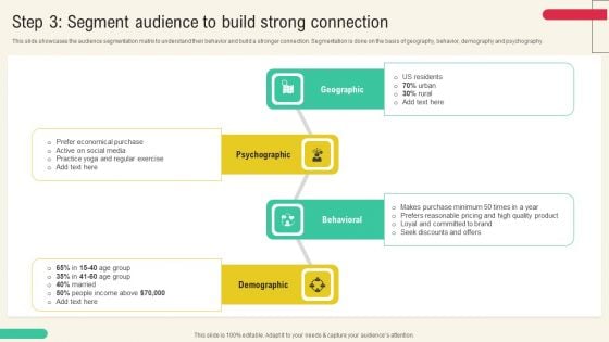 Client Acquisition Through Marketing Campaign Step 3 Segment Audience To Build Strong Connection Pictures PDF