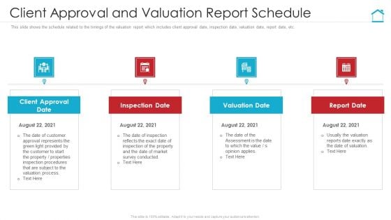 Client Approval And Valuation Report Schedule Sample PDF