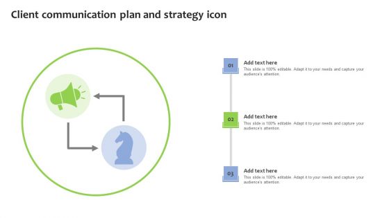 Client Communication Plan And Strategy Icon Rules PDF