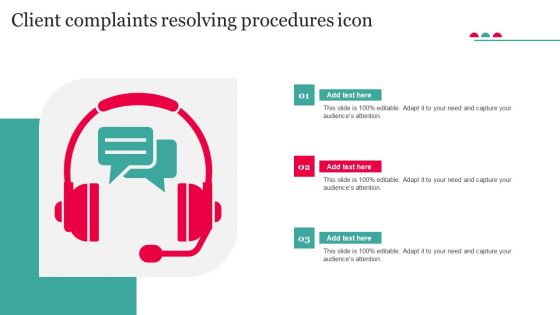 Client Complaints Resolving Procedures Icon Ideas PDF