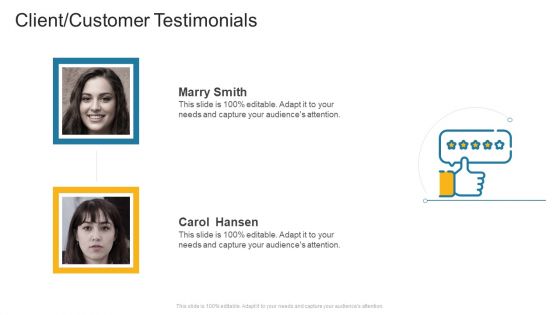 Client Customer Testimonials Company Profile Ppt Infographics Background Images PDF