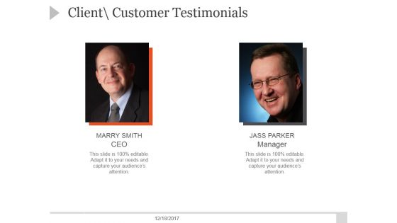 Client Customer Testimonials Template 2 Ppt PowerPoint Presentation Inspiration