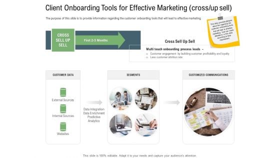 Client Onboarding Framework Client Onboarding Tools For Effective Marketing Cross Up Sell Pictures PDF