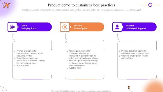 Client Onboarding Journey Impact On Business Product Demo To Customers Best Practices Diagrams PDF