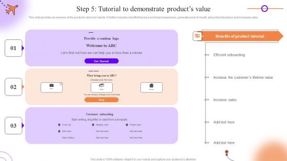 Client Onboarding Journey Impact On Business Step 5 Tutorial To Demonstrate Products Value Demonstration PDF