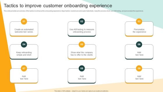 Client Onboarding Plan Tactics To Improve Customer Onboarding Experience Infographics PDF