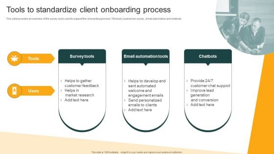 Client Onboarding Plan Tools To Standardize Client Onboarding Process Sample PDF