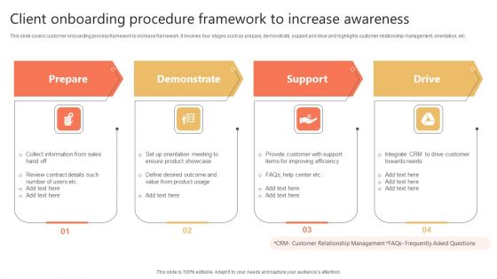 Client Onboarding Procedure Framework To Increase Awareness Information PDF