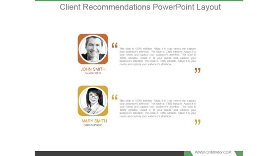 Client Recommendations Powerpoint Layout