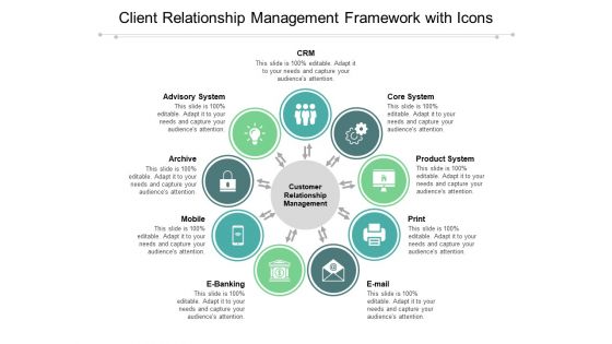 Client Relationship Management Framework With Icons Ppt Powerpoint Presentation Outline Styles Client Relationship Management Framework With Icons Ppt Powerpoint Presentation Outline Styles