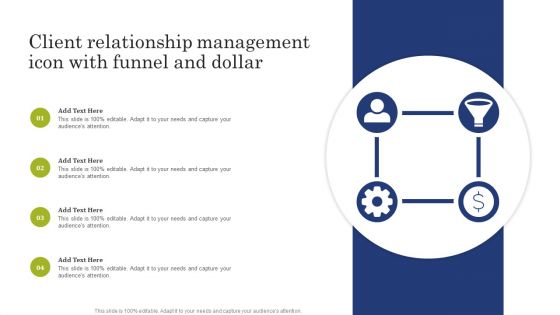 Client Relationship Management Icon With Funnel And Dollar Brochure PDF Client Relationship Management Icon With Funnel And Dollar Brochure PDF
