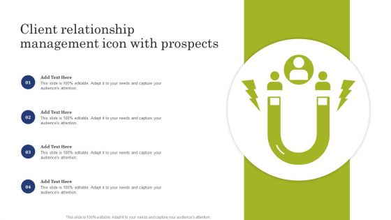 Client Relationship Management Icon With Prospects Formats PDF