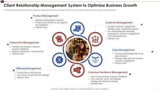 Client Relationship Management System To Optimize Business Growth Template PDF Client Relationship Management System To Optimize Business Growth Template PDF