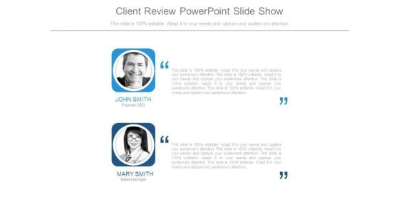 Client Review Powerpoint Slide Show